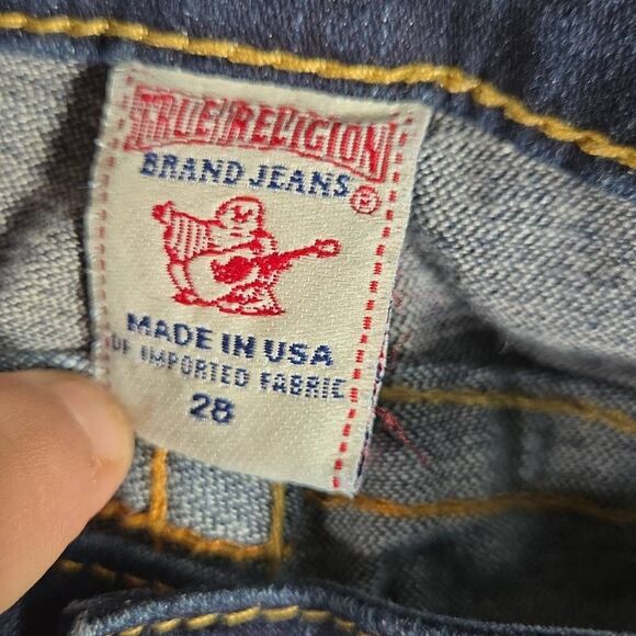 Vintage True Religion Joey Jeans Woman’s 28 Flared Flap Pockets Y2K USA x34 - Picture 6 of 13